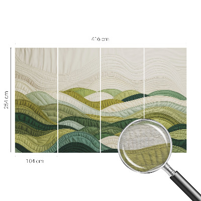 Bedroom wall mural wallpaper with the Fabric Hills design