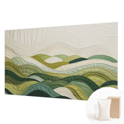 Bedroom wall mural wallpaper with the Fabric Hills design