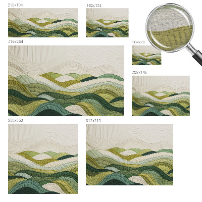 Bedroom wall mural wallpaper with the Fabric Hills design