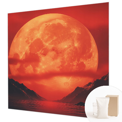 Large wall mural featuring a nighttime phenomenon