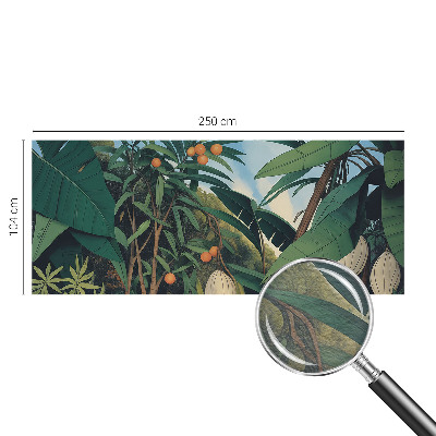 Modern wall mural for bedroom with a tropical jungle design