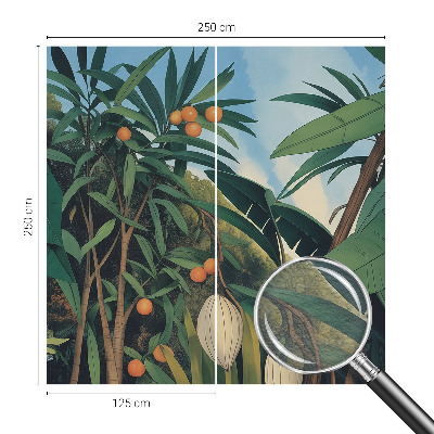Modern wall mural for bedroom with a tropical jungle design