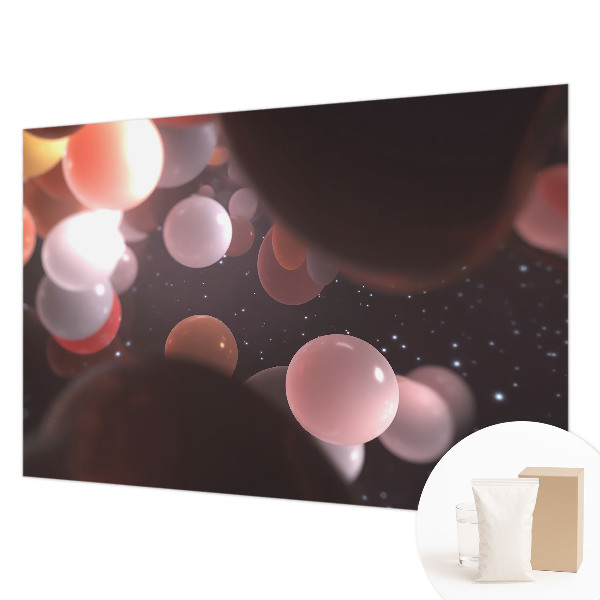 Custom size wall mural with a space balls design