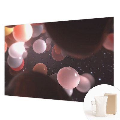 Custom size wall mural with a space balls design
