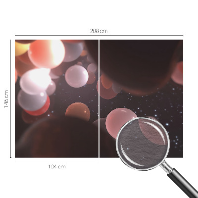 Custom size wall mural with a space balls design