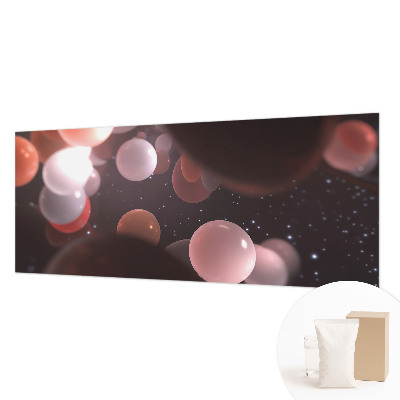 Custom size wall mural with a space balls design