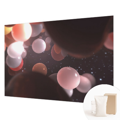 Custom size wall mural with a space balls design