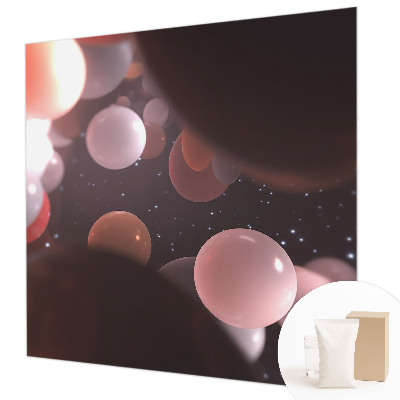 Custom size wall mural with a space balls design