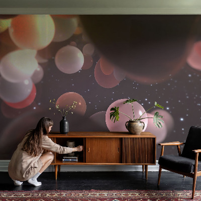 Custom size wall mural Space balls
