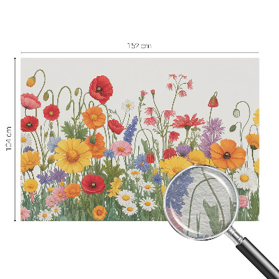 Modern wall mural for living room with a flower meadow design