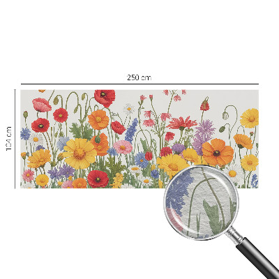 Modern wall mural for living room with a flower meadow design
