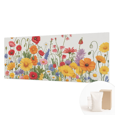 Modern wall mural for living room with a flower meadow design