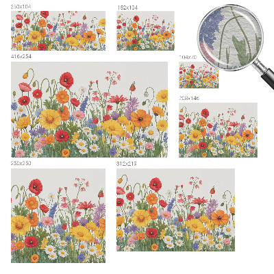 Modern wall mural for living room with a flower meadow design
