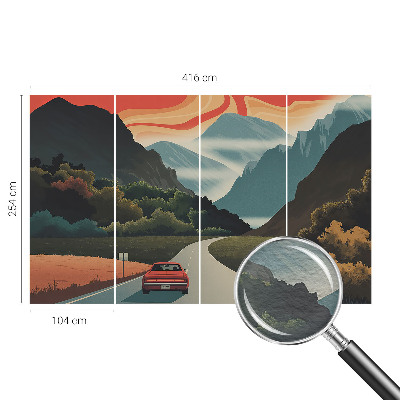 High quality photo wallpaper with a mountain adventure motif