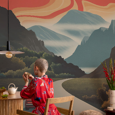 High quality photo wallpaper with a mountain adventure motif