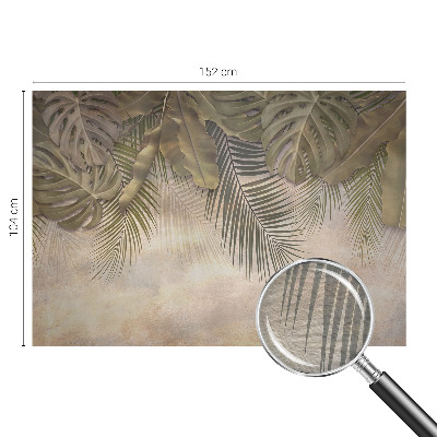 Premium wall mural for bedroom with a tropical leaves design