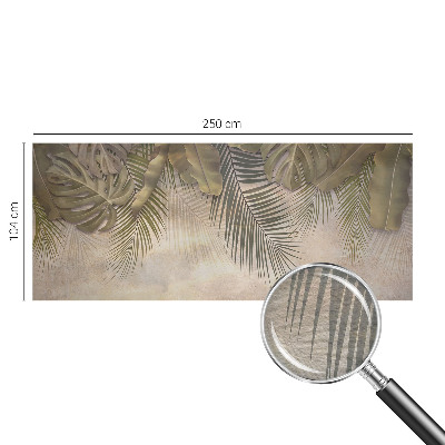 Premium wall mural for bedroom with a tropical leaves design