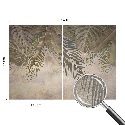 Premium wall mural for bedroom with a tropical leaves design