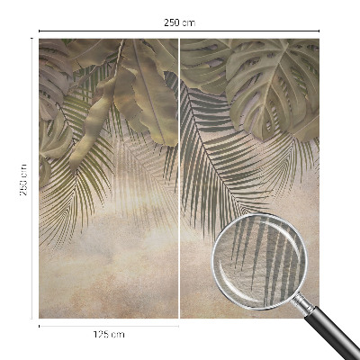 Premium wall mural for bedroom with a tropical leaves design
