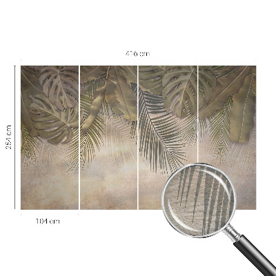 Premium wall mural for bedroom with a tropical leaves design