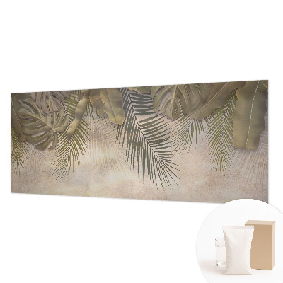 Premium wall mural for bedroom with a tropical leaves design