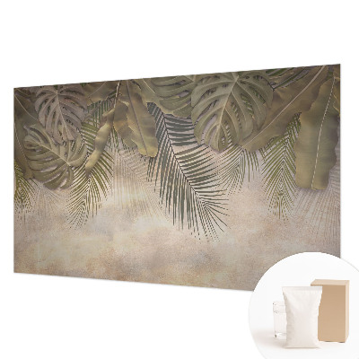 Premium wall mural for bedroom with a tropical leaves design