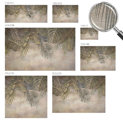 Premium wall mural for bedroom with a tropical leaves design