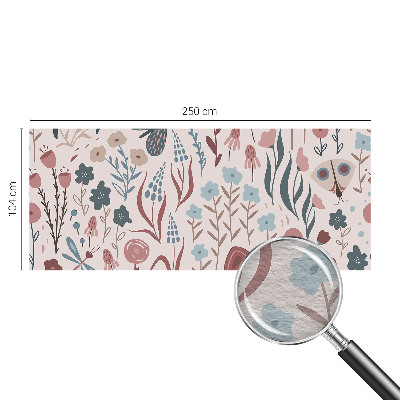 High quality wall mural wallpaper with a floral and insect motif