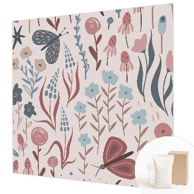High quality wall mural wallpaper Flowers insects
