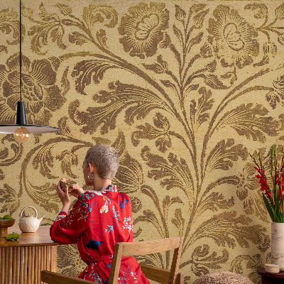 Premium photo wallpaper with a floral pattern