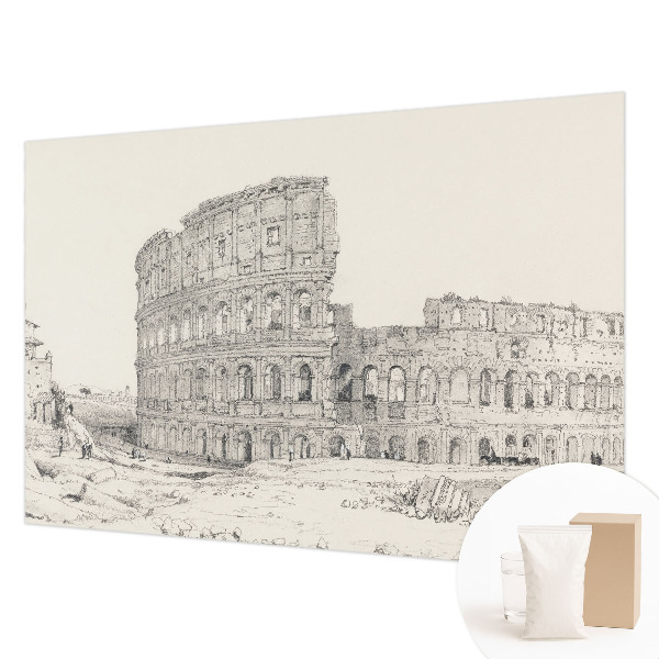 Decorative wall mural for living room featuring an ancient ruins motif