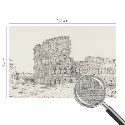 Decorative wall mural for living room featuring an ancient ruins motif