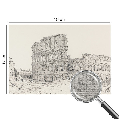 Decorative wall mural for living room featuring an ancient ruins motif