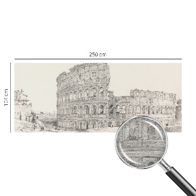 Decorative wall mural for living room featuring an ancient ruins motif