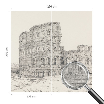 Decorative wall mural for living room featuring an ancient ruins motif