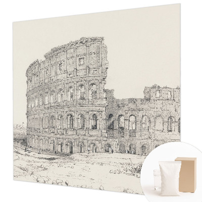 Decorative wall mural for living room featuring an ancient ruins motif