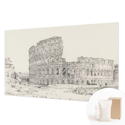 Decorative wall mural for living room featuring an ancient ruins motif