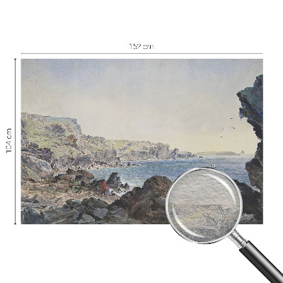 Non-woven wall mural featuring a quiet coastal scene