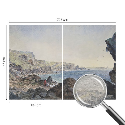 Non-woven wall mural featuring a quiet coastal scene