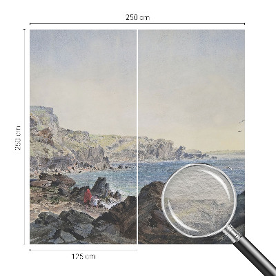 Non-woven wall mural featuring a quiet coastal scene