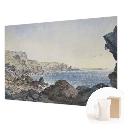 Non-woven wall mural featuring a quiet coastal scene