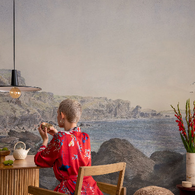 Non-woven wall mural featuring a quiet coastal scene