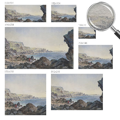Non-woven wall mural featuring a quiet coastal scene