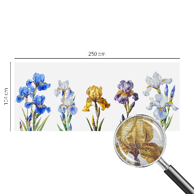 Wallpaper mural with iris flowers motif