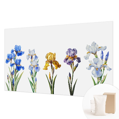 Wallpaper mural with iris flowers motif