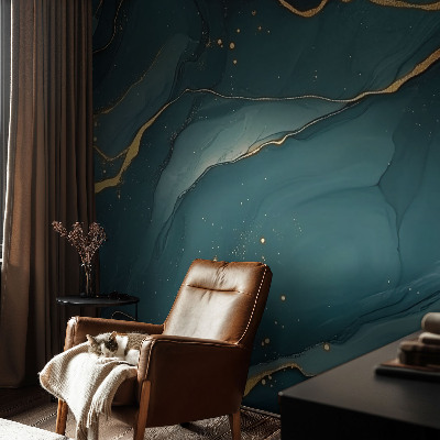 Photo wall mural with a dark blue abstract design