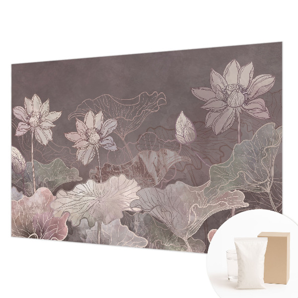 Wall mural for bedroom featuring a peaceful botanical design