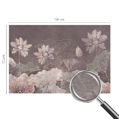 Wall mural for bedroom featuring a peaceful botanical design
