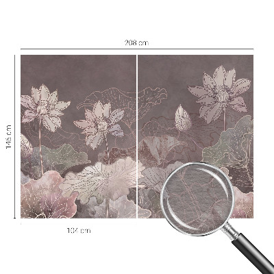 Wall mural for bedroom featuring a peaceful botanical design