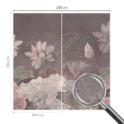 Wall mural for bedroom featuring a peaceful botanical design